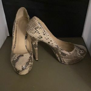 Aldo brown snake print platform heels